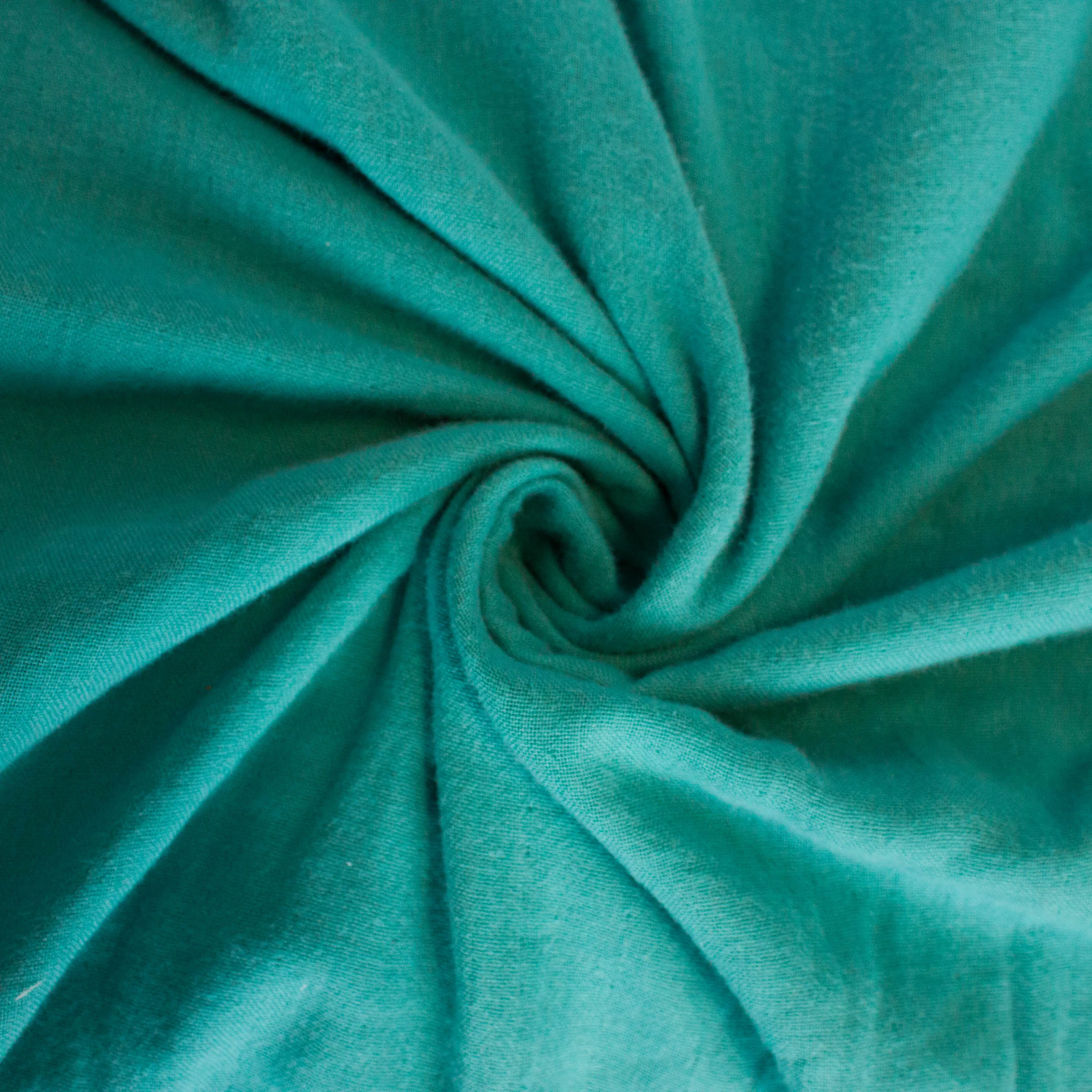 Double gauze met linnen look turquoise